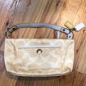 Beige c coach logo bag